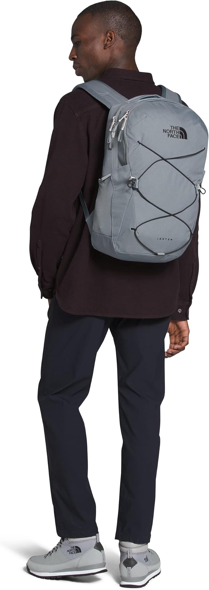 The North Face Jester Everyday Laptop Backpack, Mid Grey Dark Heather/TNF Black, One Size
