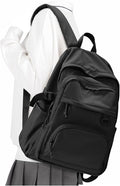Lightweight Black College Backpack for Women Men Cute School Bag for Teens Girls Boys High School Backpack for Students Waterproof Casual Daypack Backpack