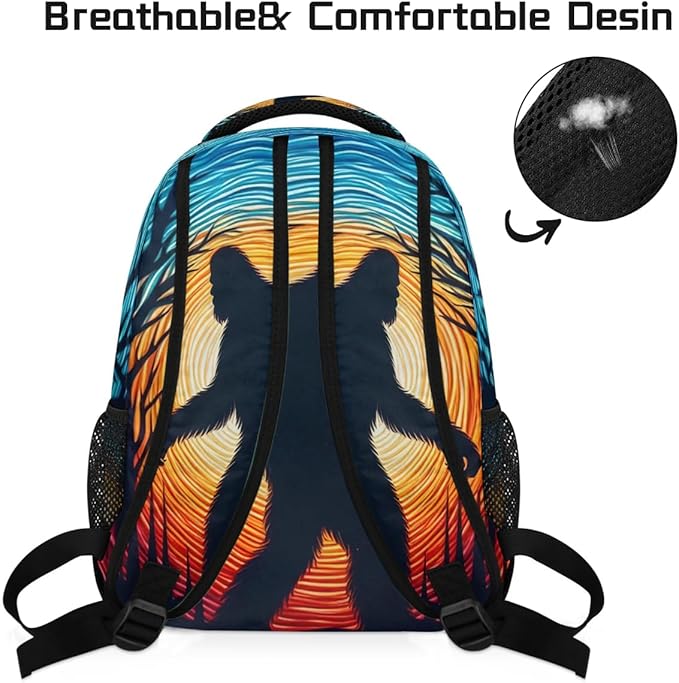 Pardick Galaxy Bigfoot Backpack for Kids Girls Boys Lightweight School College Students 18in Bookbag Large Capacity Computer Backpacks Laptop Rucksack Travel Gym Hiking Camping Daypack