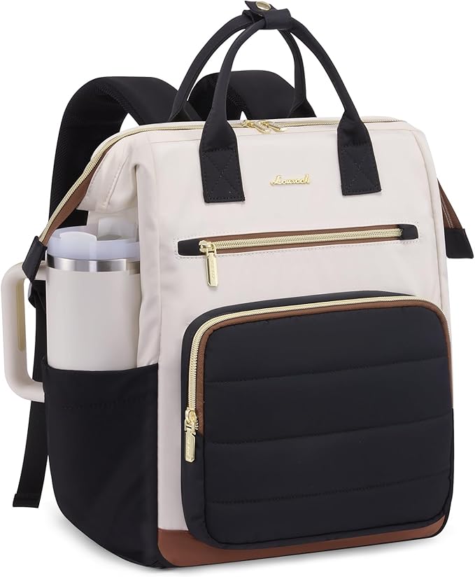 LOVEVOOK Puffer Laptop Backpack for Women, 17 Inch Work Backpack purse for Nurse Teacher, College Back to School Bookbag for Teen Girls, Personal Item Travel Bag Computer Daypack for Daily Commute