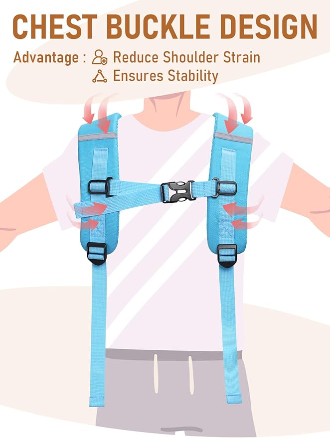 Clear Backpack Heavy Duty for Women Men Boys Girls, Clear Bookbag for School, 17 Inch Transparent Backpack with All-Around Reflective Strips for Work Casual Sport,Light Blue