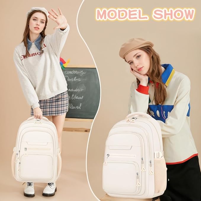 Cute Backpack for School Girls Aesthetic Backpack Women College Bookbag Large Students Laptop Bag Travel Casual Daypack