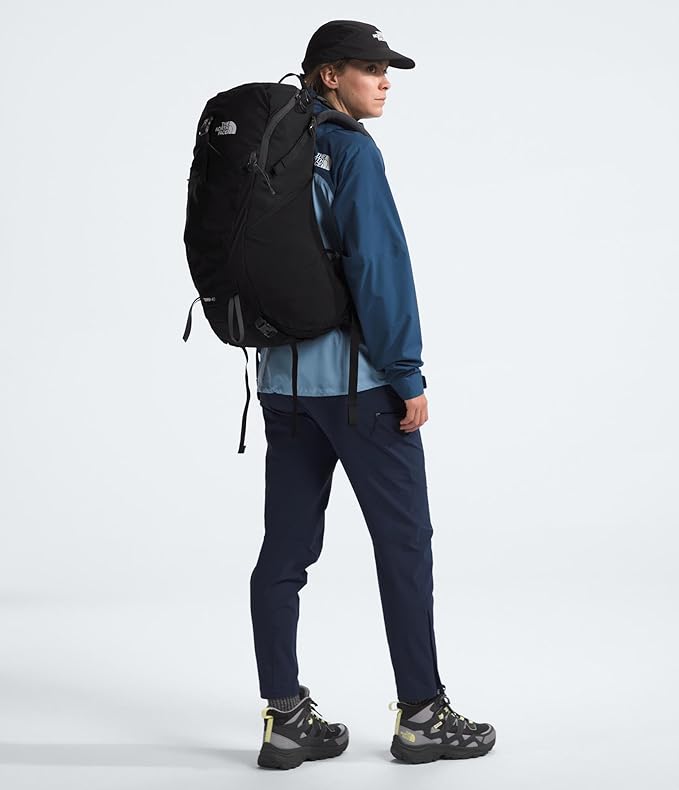 The North Face Terra 40 Backpack - Unisex Hiking Pack, Padded Hipbelt, Pole & Ice Axe Attachments, Hydration Sleeve, TNF Black/Asphalt Grey-NPF, Small/Medium