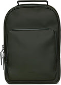 RAINS Book Daypack Regular Green Laptop Backpack for Men and Women, Waterproof Black Minimalist Commuter Bag with 15”-16"