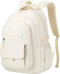 Cute Backpacks for Girls, Teens Aesthetic High School Laptop Backpack College Student Women Bookbag, Mochilas Escolares para Niñas, Beige