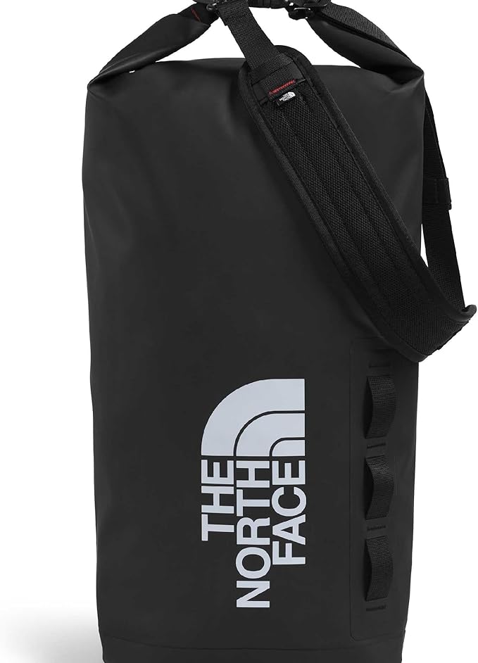 The North Face Base Camp Dry Bag - Roll-Top Waterproof Stuff Sack, Ideal for Camping Gear & Kayak Accessories, TNF Black/TNF White, 18 Liters