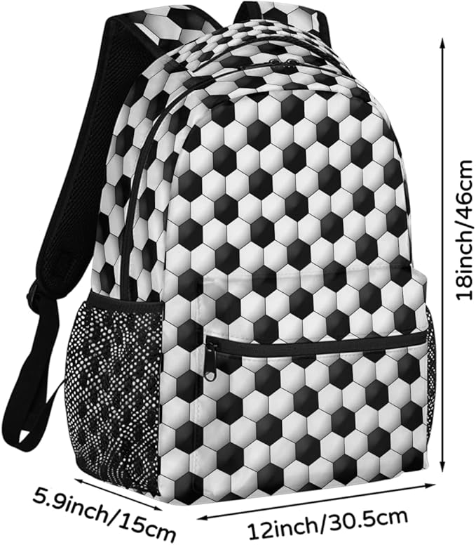 Pardick Football Soccer Backpack for Kids Girls Boys Lightweight School College Students 18in Bookbag Large Capacity Computer Backpacks Laptop Rucksack Travel Gym Hiking Camping Daypack