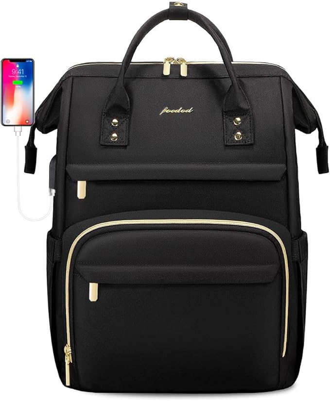 Women Laptop Backpack Work Bag - Fits 15.6 inch with Laptop Compartment Waterproof Professional Fashion Travel Purse for College Nurse Business Computer Backpack