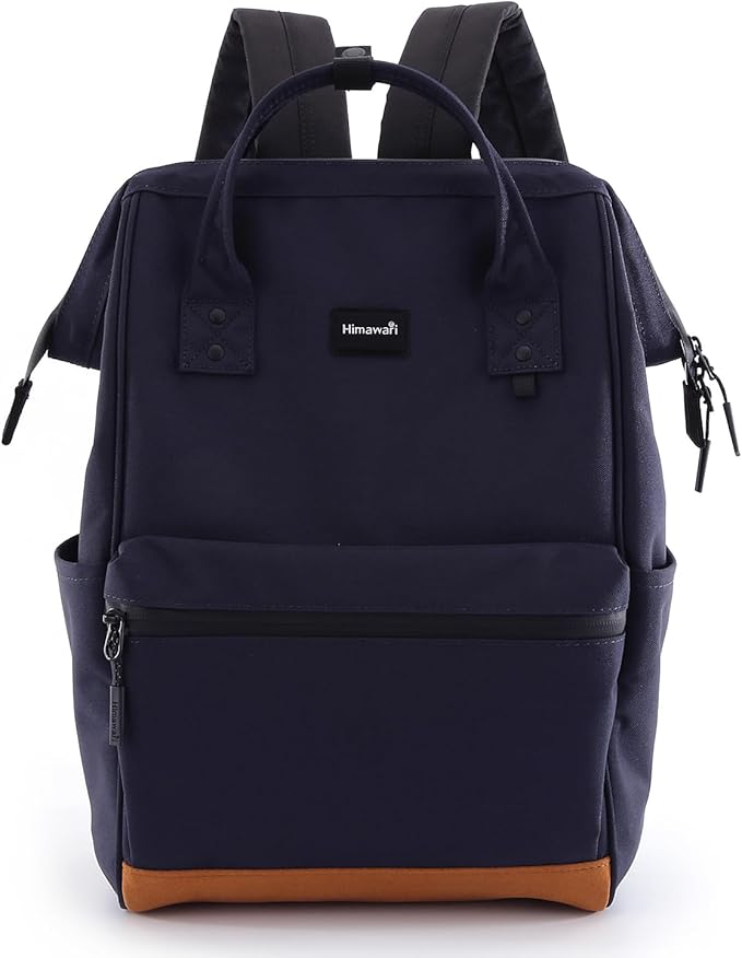 Himawari Travel School Backpack with USB Charging Port 15.6 Inch Doctor Work Bag for Women&Men College Students(124#-03#Dark Blue, Regular)