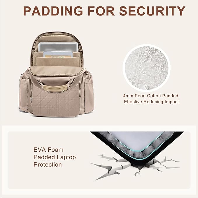 Laptop Backpack for Women Bookbag: 15.6 inch Work Backpacks with Pouch Pocket for Large Capacity Cup & USB Charger College Book Bag Travel Business Nurse Teacher Bookbags Anti-theft Back Pack