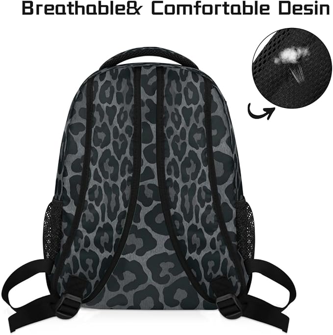 Pardick Leopard Cheetah Print Backpack for Kids Girls Boys Lightweight School College Students 18in Bookbag Large Capacity Computer Backpacks Laptop Rucksack Travel Gym Hiking Camping Daypack
