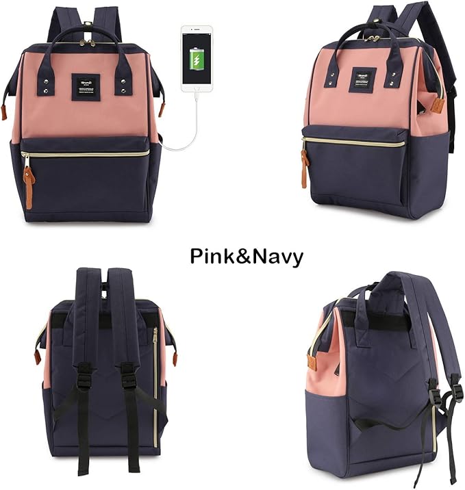 Himawari Laptop Backpack for Women&Men,Wide Open Large USB Charging Port 15.6 Inch Laptop Doctor College Work Bag (XK-05#-USB L）