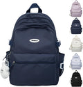 Kawaii Backpack with Cute Accessories Casual Aesthetic Daypack Simple Laptop Bag Waterproof Travel Rucksack for Women (dark blue)