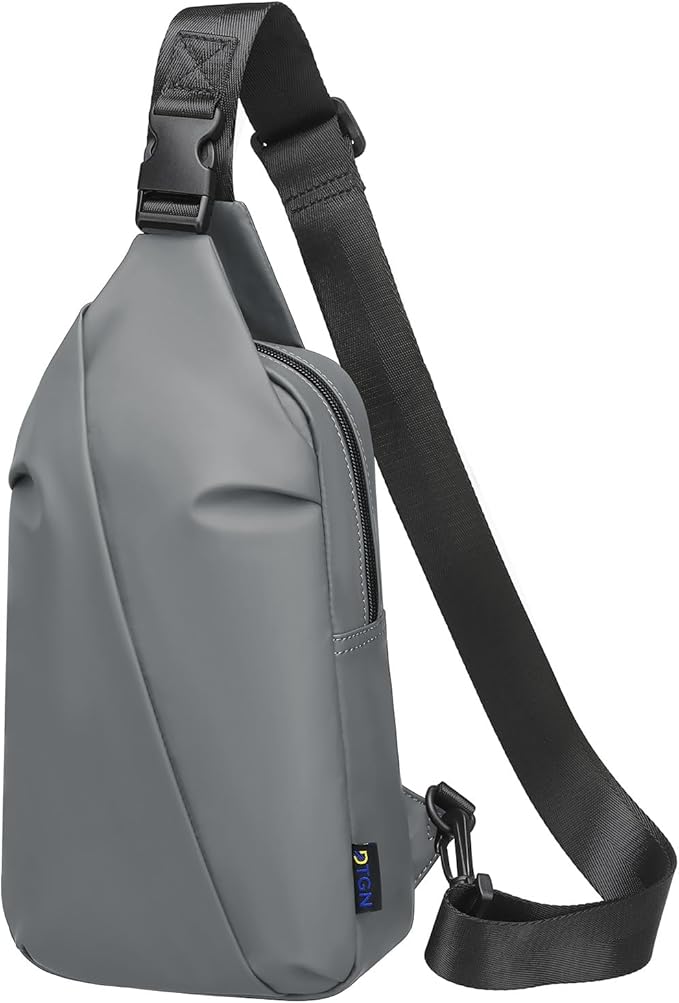 Small Sling Bag, Waterproof Nylon 7.9 Inch Crossbody Chest Bags Daypack Backpack with Anti-theft Pocket for Men Women (Grey)