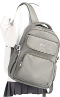 Cute Middle School Backpack For Teen Girls,Waterproof Casual Bookbags,Lightweight Travel Daypack,Basic Laptop College Backpack For Women(grey brown）