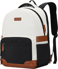 RealCool Laptop Backpack, 31L Travel Backpacks Gift for Women Men, Fits up to 15.6-17 Inch,Water Resistant College Bookbag, for School Business Trip (Beige-Black)