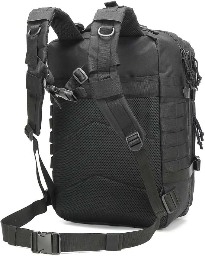 Tactical Backpack for Men, 45L Military Gym Backpacks, Large 3-Day Assault Pack Bug Out Bag MOLLE Daypack for Rucking Fishing Camping (Red)