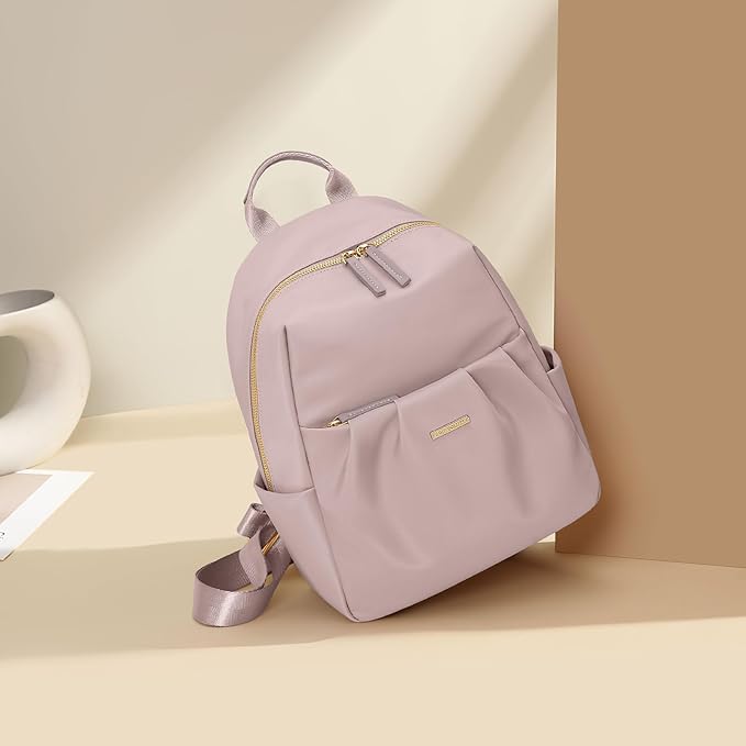 Small Backpack for Women Lightweight Mini Cute Back pack Daypack Purse fot Casual Daily Travel College Work,9.7 Inch,Greyish pink