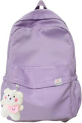 Aesthetic Backpack Cute Backpack School Supplies Laptop Bag for Teens Girls Women Students Solid Color