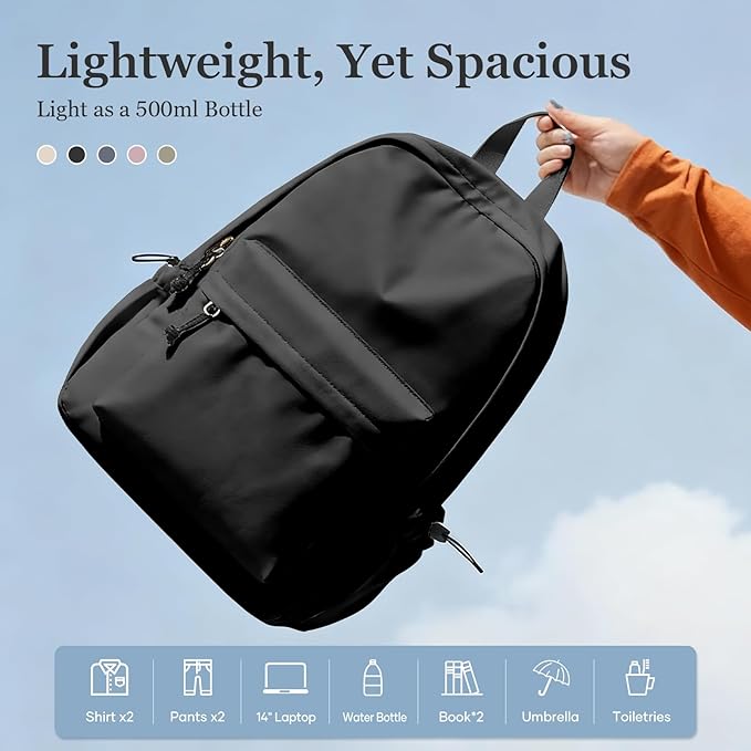 Classic Basic Black Backpack For Women,Waterproof High School Bookbag,Lightweight Casual Travel Daypack,College Backpack Men,Middle School Bag For Girls Boys