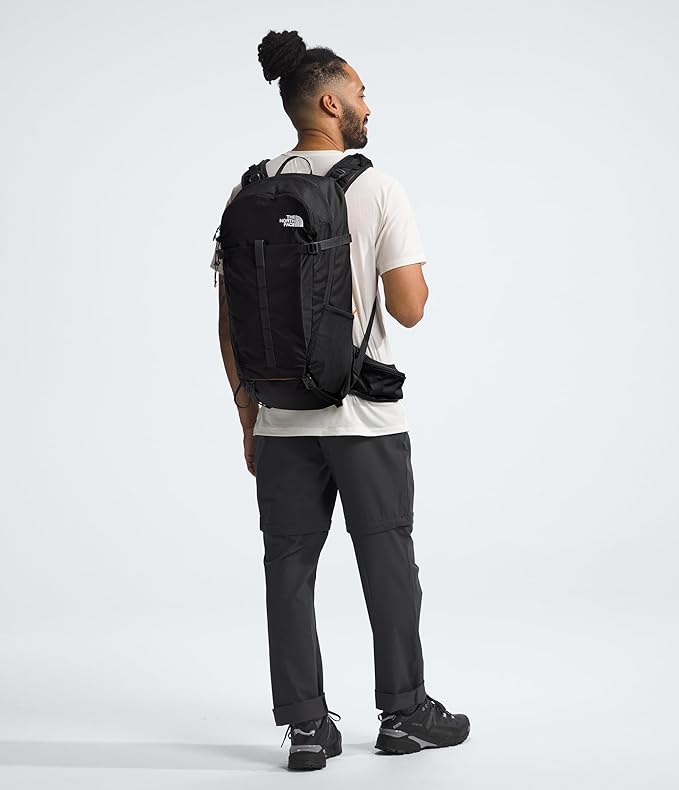 The North Face Basin 36 Liter Technical Daypack with Rain Cover | Unisex Backpack, Padded Hipbelt, Chest Strap, Hiking Pole Attachment, TNF Black/TNF Black-NPF, One Size