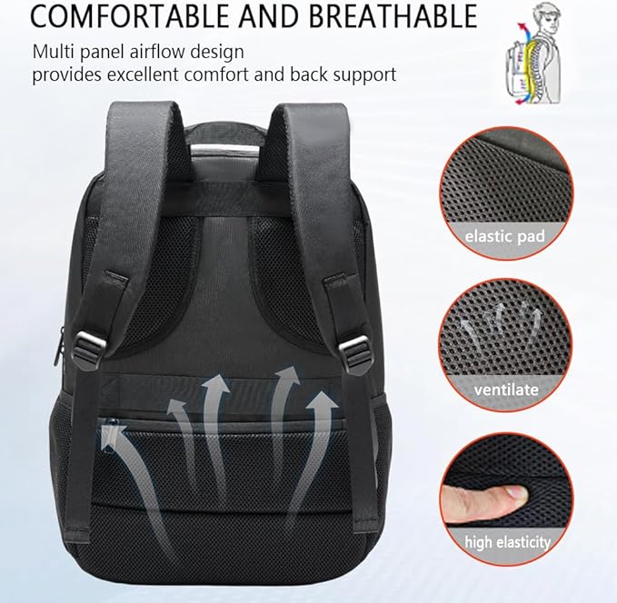 Travel Laptop Backpack, 40L Water-Resistant & Durable Business Backpack, Airline-Approved for Carry-On, Fits 17.3-inch Laptops, Suitable for School & Daily Commute