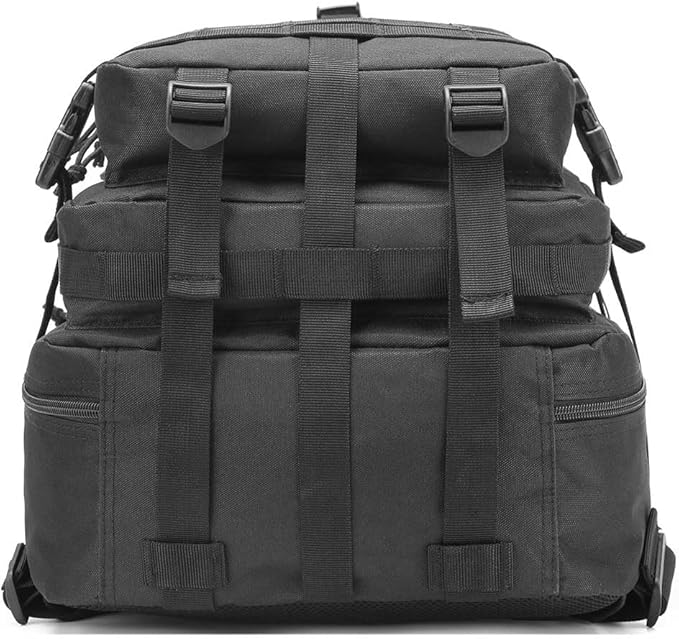 Tactical Backpack for Men, 45L Military Gym Backpacks, Large 3-Day Assault Pack Bug Out Bag MOLLE Daypack for Rucking Fishing Camping(Black)