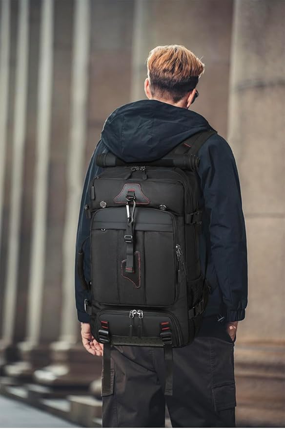 Travel Backpack for Men & Women, 35L Large Backpack Fit for 15 Inch Laptop Durable Convertible Duffle Bag with Shoe Compartment, Wet Pocket