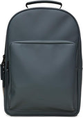 RAINS Book Daypack Large Lagoon Laptop Backpack for Men and Women, Waterproof Black Minimalist Commuter Bag with 15”-16"