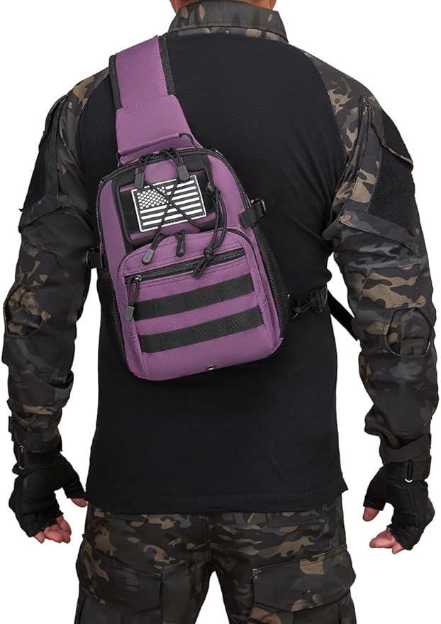 ATBP Small Tactical Holster Sling Backpack Accessories Shoulder Pouch Water Bottle & Radio Holder Crossbody Bag for Men