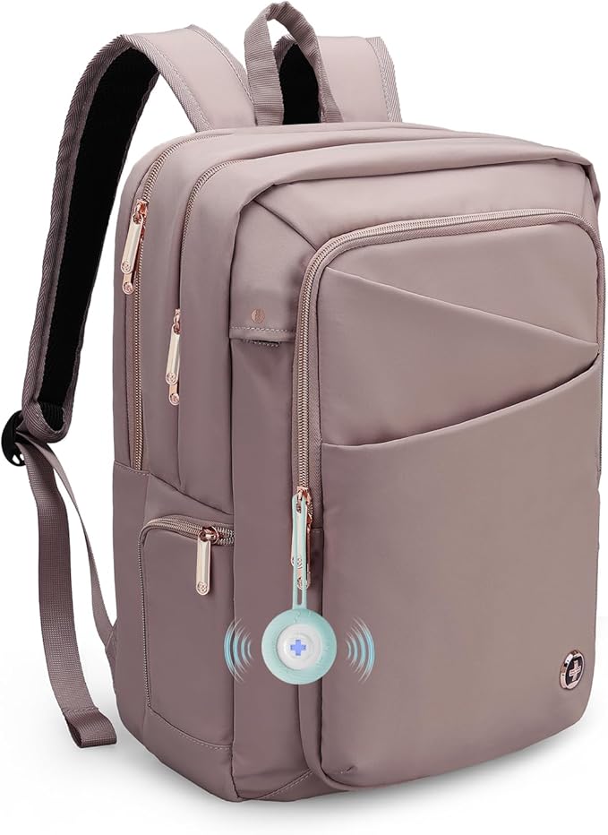 Swissdigital Design Travel Laptop Backpack for Women with Apple Find My，Business Bookbags with USB Charging Port,Cute Computer Backpacks for Work Business,Finder Color Random | SD1006F9507F-82