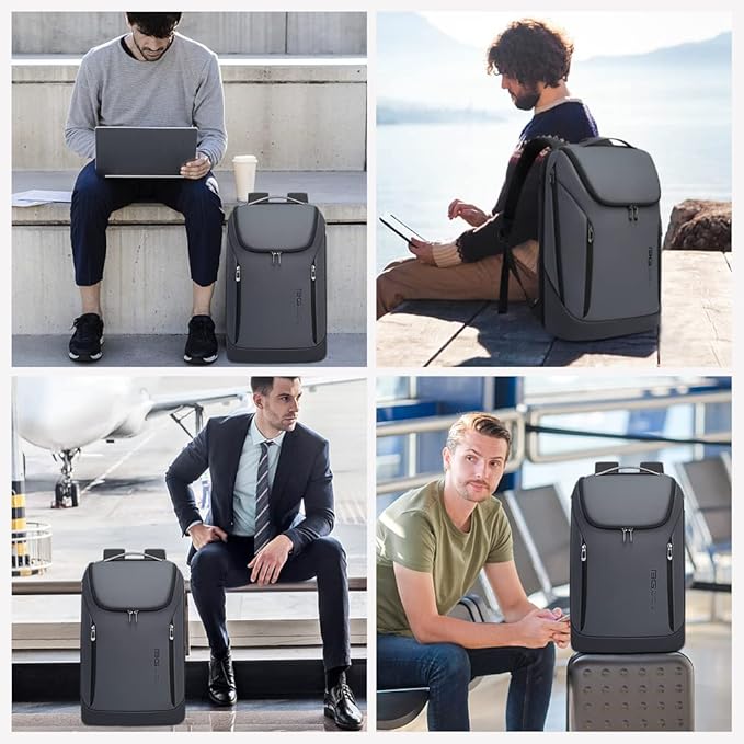 BANGE Business Smart Backpack Waterproof fit 15.6 Inch Laptop Backpack with USB Charging Port,Travel Durable Backpack