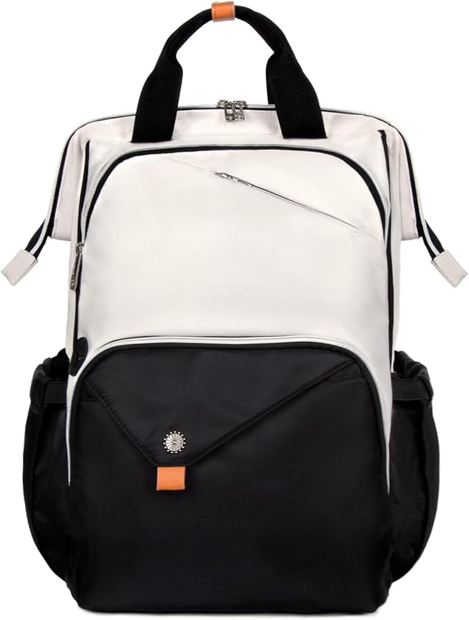 Hap Tim Laptop Backpack for Men, Women, Travel, Work, Nurse, Teacher, Khaki Black (7651-BH)