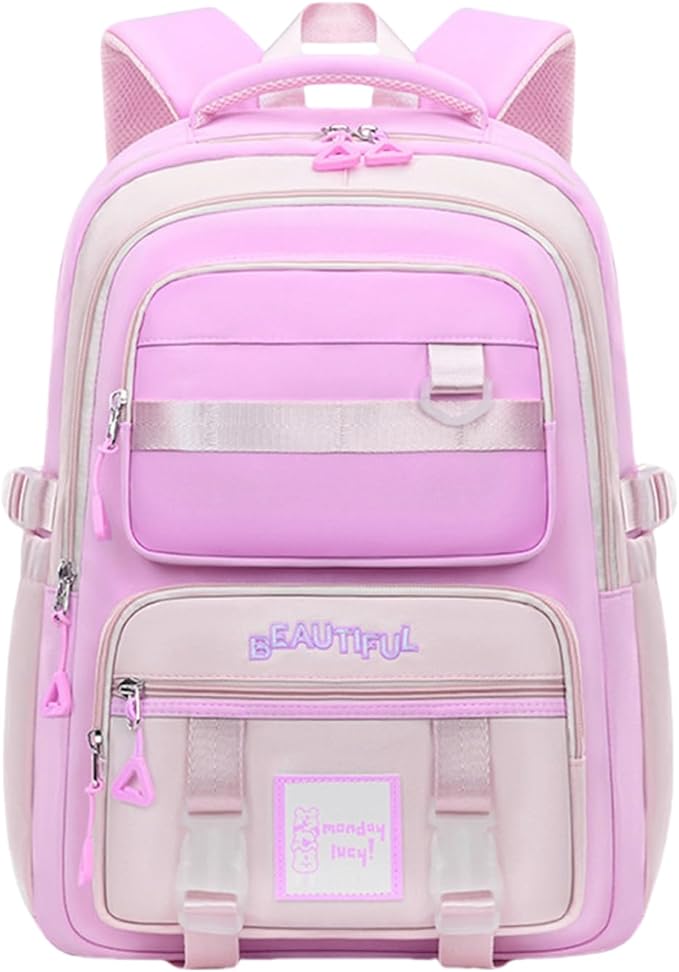 Cute Aesthetic Backpack for Women College Laptop Backpacks Kawaii Preppy Multiple Pockets Anti Theft Waterproof Large Daypack (Purple)