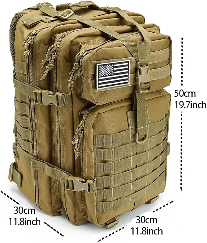 QT&QY 45L Military Tactical Backpacks For Men Camping Hiking Trekking Daypack Bug Out Bag Lage MOLLE 3 Day Assault Pack