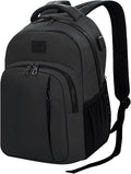 WOLT Laptop Backpack for Men Women for 15.6 Inch and 17 Inch Notebook, Travel Backpack Carry On Flight Approved with Computer Compartment, College Bookbag with USB Charging Port (Black)