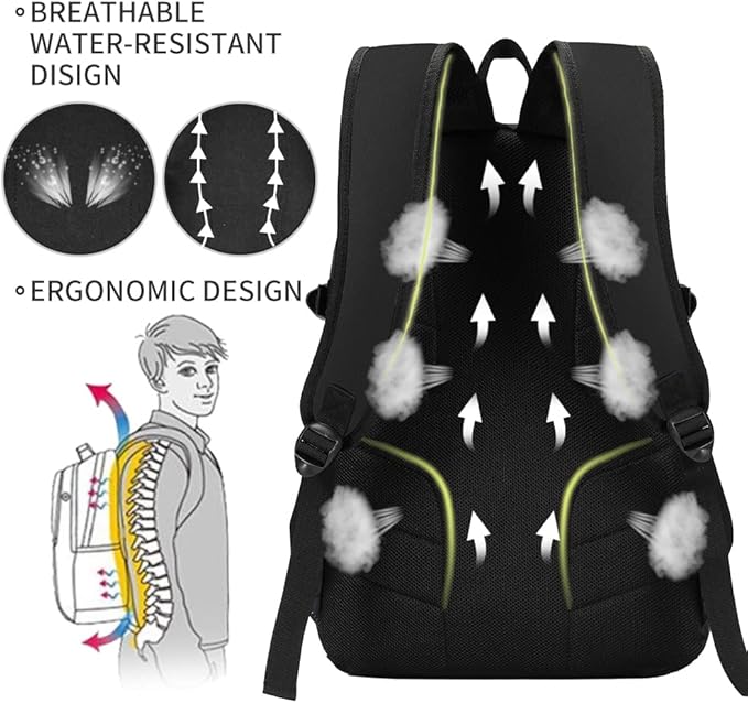 rickyh style School Backpack, Travel Bag for Men & Women, Lightweight College Back Pack with Laptop Compartment