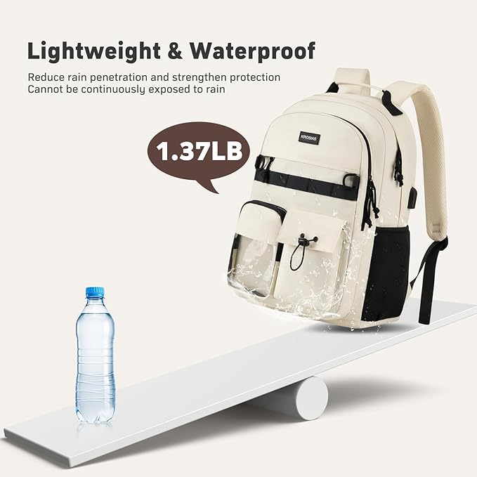 School Backpack for Women, 15.6 Inch Laptop Bookbag for Teen Girls Students College Backpacks with USB Charging Port for Business Work Travel Trip