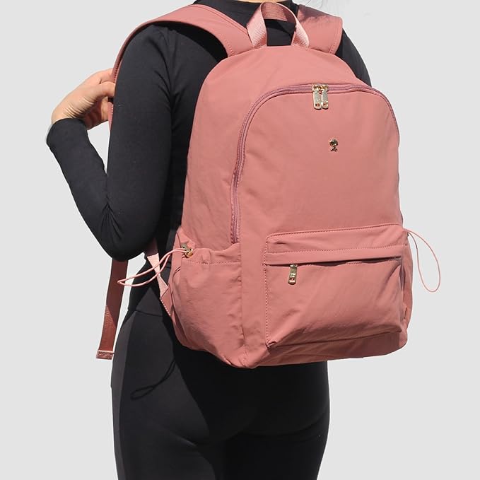 ESVAN Personalized Gifts Backpack Canvas Linen Nylon 17 inch Laptop Bag for Women Casual College