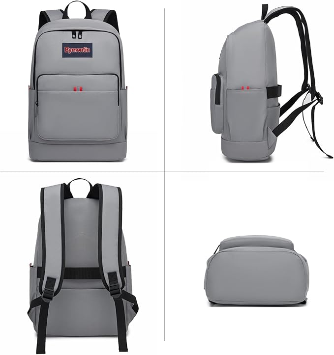 Classic Casual Backpack, Lightweight Daypack with 10 Pockets, Laptop Compartment, EVA Foam Pad (Grey)