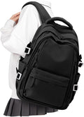 Laptop Travel Backpack for Women Men Bag College Airline Approved Carry On Luggage Backpack Lightweight Business Personal Item Bag Work Bookbags Large Capacity Waterproof Purse Casual Daypack Black