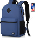 YAMTION 17.3 inch School Backpack,Classic Bookbag Backpack with USB Port for High School College Students Travel