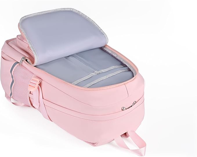 School Backpack for Girls & Women, Bookbag for Middle School & College, Large Travel Daypack for Laptop (Pink)