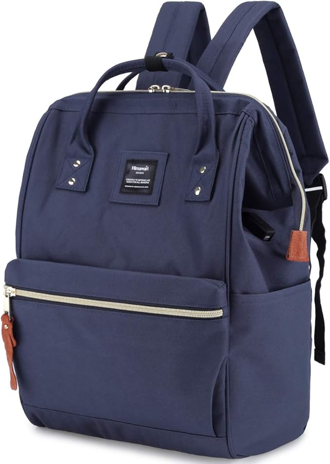 Himawari Laptop Backpack Travel Backpack With USB Charging Port Large Diaper Bag Doctor Bag School Backpack for Women&Men(9001-Navy Blue)