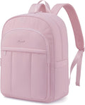 LOVEVOOK Laptop Backpack for Women, Puffer Travel Bag Fits 15.6 Inch Laptop, Lightweight Work Daypack for Teacher Nurse, Water-resistant College Bookbag, Pink