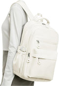 Backpack for College Students Women Men, Aesthetic Backpacks for Middle School, Waterproof Bookbag, Lightweight High School Backpack for Teens Boys Girls(Beige)