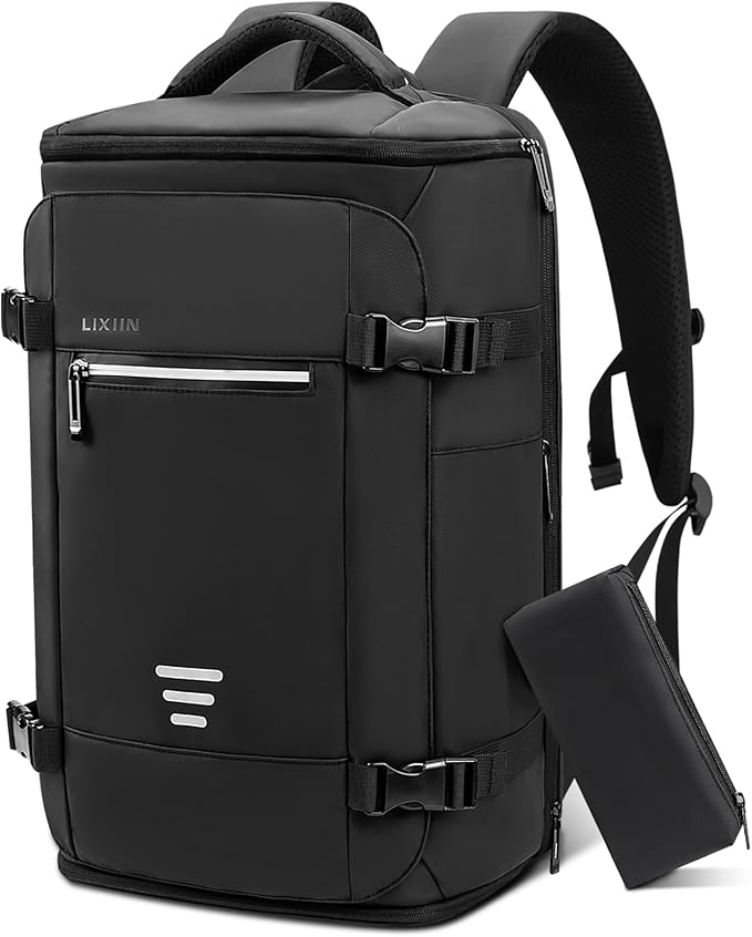 Travel Backpack for Men Women Large Lightweight Carry-on Laptop Backpack 30L Flight Approved Business Rucksack Water-Resistant Backpack Fits 17.3 inch Laptop for College Work Travel with a Small Bag