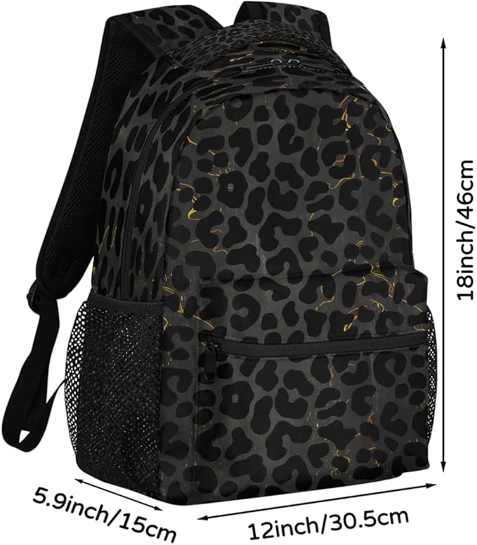 Pardick Leopard Cheetah Backpack for Kids Girls Boys Lightweight School College Students 18in Bookbag Large Capacity Computer Backpacks Laptop Rucksack Travel Gym Hiking Camping Daypack