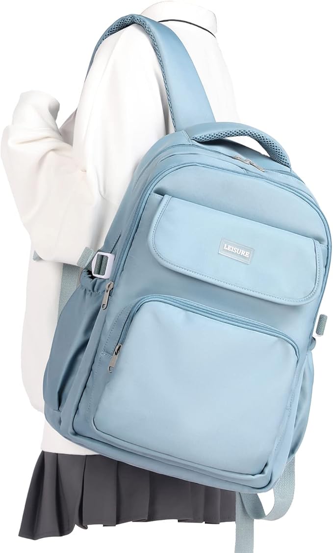 Lightweighr College School Backpacks For Women,Classic Middle Student Bookbag For Teens Girls,Waterproof Middle School Bag Boys(Blue)