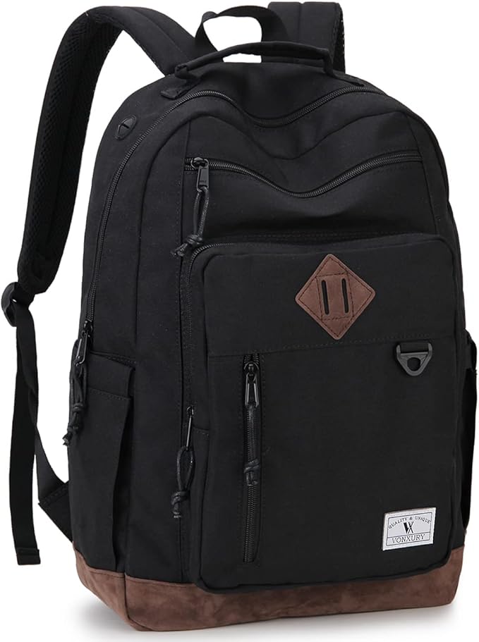 VX VONXURY Backpack for Men Women,Lightweight Bookbag with Mulitiple Pockets,Classical Water Resistant Travel Backpack
